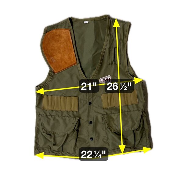 Vintage Hunting Vest Padded Shoulder Small Game Birds Back Pocket S/M Past Corp - Picture 11 of 11